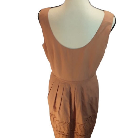 J. Crew Apricot Color Eyelet Bottom Sleeveless Dress - Picture 3 of 5